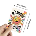 Carte d'énergie arc-en-ciel avec soleil souriant et phrase Radiate Positivity - Ensemble de Cartes d'Énergie Arc-en-Ciel (RXHB0407)