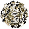 50-piece gold and black graduation stickers featuring caps, trophies, and diploma motifs - Graduation Season Stickers (T01043295)