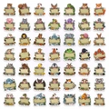 Set di 50 adesivi animali della foresta con cartelli in legno per decorazioni fai-da-te - Stile Insegna in Legno Vuota Animale Cartone Animato (RXHY0060)