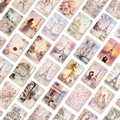 Detail of vintage French watercolor postcards with Eiffel Tower and floral illustrations - Scenic Landmark Paris Style (RXHB0149)