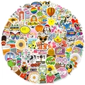 Set mit 100 bunten Cartoon Graffiti Aufklebern inklusive Tiere und NASA Weltraum Thema - Tape Mix Stil