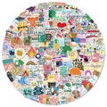 Set mit 200 wasserfesten Aufklebern mit Sprüchen und niedlichen Tierillustrationen - Inspirierender Textstil (BP-0000456)