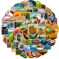Set van 63 vintage Amerikaanse Nationale Parken stickers voor laptops en waterflessen - Amerikaanse Nationale Parken Serie (T01041119)