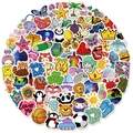 Lot de 100 autocollants imperméables en vinyle avec motifs animaux et nature colorés - Style Mixte Frais (T01040804)