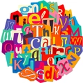 DIY colorful ransom note style A-Z alphabet stickers for creative scrapbooking - English Letter Collage Style (T01041169)