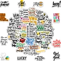 Lot de 50 autocollants de 4cm avec phrases motivantes pour déco mobile et frigo - Style de Phrases Inspirantes en Anglais (T01040709)