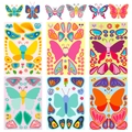 Set of 6 butterfly DIY sticker sheets for children featuring colorful creative designs - Decorative Butterfly Face-changing Style (T01041190)