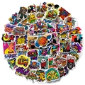 50pcs waterproof PVC graffiti stickers featuring street art and cartoon punk styles - T01040361 50 Cool Graffiti Images