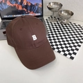 Detailed embroidery of letter B on dark brown cotton baseball cap for large head sizes - Large Size Adjustable / Coffee