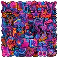 Set mit 56 leuchtenden Neon-Graffiti-Aufklebern mit bunten Cartoon- und Weltraummotiven - Neon Gemischter Stil 2 (T01043016)