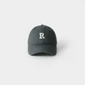 Charcoal grey baseball cap with white embroidered R logo on a soft cotton crown - 59-65cm (Adjustable) / Gray