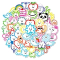 Set di 56 adesivi colorati con faccine sorridenti, animali e motivi naturali decorativi - T01043116