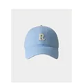 Light blue baseball cap featuring a white R letter patch with a soft crown design - 59-65cm (Adjustable) / Sky Blue