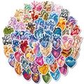 Adesivi vivaci a forma di cuore anatomico con arte floreale e cosmica per scrapbooking - T01043105