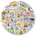 Lot de 56 autocollants de dessins animés humoristiques avec citations anglaises - T01043039