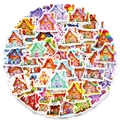 Set of 56 colorful candy house stickers for journaling and DIY crafts decoration - T01043119