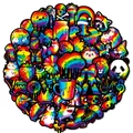56 bunte Regenbogen-Graffiti-Sticker mit coolem Drip-Effekt für Handys und Tagebücher - Bunter Graffiti-Stil (T01043084)