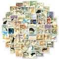 56 Japanese Ukiyo-e style cat stickers with floral and seasonal scenery for journals - Japanese Cat Style (T01043134)
