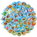 Set van 50 3D-dierenstickers in bubbelvorm met leeuwen en panda's voor kinderknutsels - Dieren Bubbel Sticker Set (T01043132)