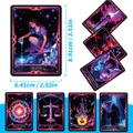 Detalle de cartas de tarot neon cyberpunk con diseños de las cartas Star, Death y Justice - Estilo Cyberpunk Neón (T01043145)