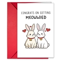 Detalle de tarjeta de felicitación con conejos, sobre rojo y texto divertido de boda - Estilo Boda de Conejo de Dibujos Animados (T020402190)