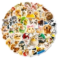 56 pack of cute anthropomorphic animal stickers with pets wearing sunglasses and outfits - Funny Animal Outfits Style (T01043102)