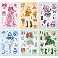 6 sheets of idol girl anime stickers with colorful music and dress-up decorative elements - Idol Girl Face Swap Puzzle (T01043097)
