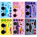 DIY Monster Truck sticker set with 6 sheets featuring creative buildable vehicle designs - 6 Sheets Set (T01043144)