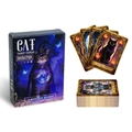 Detail of whimsical cat tarot cards with golden edges and wizard cat packaging - Whimsical Cat Style (T01043130)