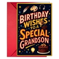 Detail of creative birthday card for grandson featuring football and artistic elements - Grandson Birthday Art Music (T020402269)
