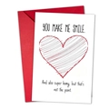 Valentine's card with red heart and envelope on white background for couples - T020400945
