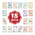 Set de 18 tarjetas de motivación florales en acuarela con citas inspiradoras en inglés puro - Juego de Flores en Acuarela (RXHB0004)