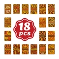 Set of 18 retro psychedelic thank you cards with vibrant wavy designs and warm colors - 70s Retro Groovy Affirmation Cards (RXHB0005)