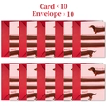 Set of 10 cute dachshund Valentine cards with red envelopes and I Love You message - Creative Dachshund Greeting Card (T020400984)