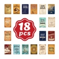 Detail showing 18 pieces of vintage inspirational cards with diverse artistic illustrations - 18 Piece Vintage Motivational Set (RXHB0014) / 18 Sheets