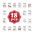 Lot de 18 cartes de motivation mignonnes avec illustrations dessinées à la main - Style de Dessin Animé Amusant (RXHB0110)