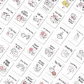 Nahaufnahme von 36 Kinder-Lunchbox-Notizen mit Illustrationen und Motivationssprüchen - Cartoon Motivation Stil (RXHB0109) / 36 Blatt