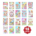 Lot de 18 cartes d'anniversaire animaux mignons aux couleurs pastel et motifs variés - Style Prière Quotidienne Animaux Mignons (RXHA0010)