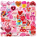 Detailansicht verschiedener Valentinstag-Aufkleber mit Herzen, Rosen und Teddybären - Romantische Elemente mit Mehreren Bildern (T01041517)