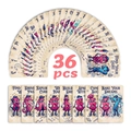 Set di 36 carte delle emozioni con numeri antropomorfi e illustrazioni in stile cartoon retrò - Set Serie Numerica