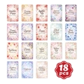 Set aus 18 kunstvollen Aquarell-Blumenkarten mit botanischen Illustrationen und Bedeutungen - Blumensprache Karten (RXHA0013)
