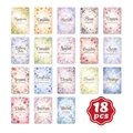 Floral aesthetic card set with 18 watercolor botanical illustrations and flower meanings - Flower Language Style Four (RXHA0015)