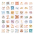 Set di 50 adesivi bohémien con citazioni motivazionali in colori pastello delicati - Adesivi Slogan Boho (T01043270) / 50 Fogli