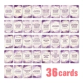Set de 36 tarjetas modernas de afirmación para mujeres con acuarela violeta y oro - Estilo de Acuarela Púrpura (RXHA0074)