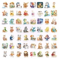 Lot d'autocollants d'animaux mignons avec renard et panda pour scrapbooking créatif - Autocollants d'Animaux en Dessin Animé à l'Aquarelle (T01043166)