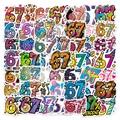 Bunte Graffiti-Aufkleber mit den Nummern 6 und 7 für Koffer und Skateboards - Interessante Nummer 67 Graffiti-Stil (T01043253)