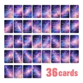 Set van 36 sterrenhemel motivatiekaarten met quotes voor muurdecoratie en DIY - Galaxy Landschap Stijl(RXHB0181)