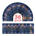 Lot de 36 cartes de motivation avec paysages de montagne et illustrations de ciel étoilé - Style Inspirant Montagne Fantastique (RXHB0029) / 36 Feuilles