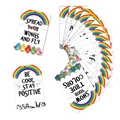 54 Rainbow cartoon motivational cards featuring cute sloth and penguin illustrations - Rainbow Animal Motivational Card Set (RXHB0019)