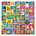50 pieces set of cute hand-drawn animal stickers with crayon art style for DIY crafts - Cartoon Animal Crayon Style (T01043254)